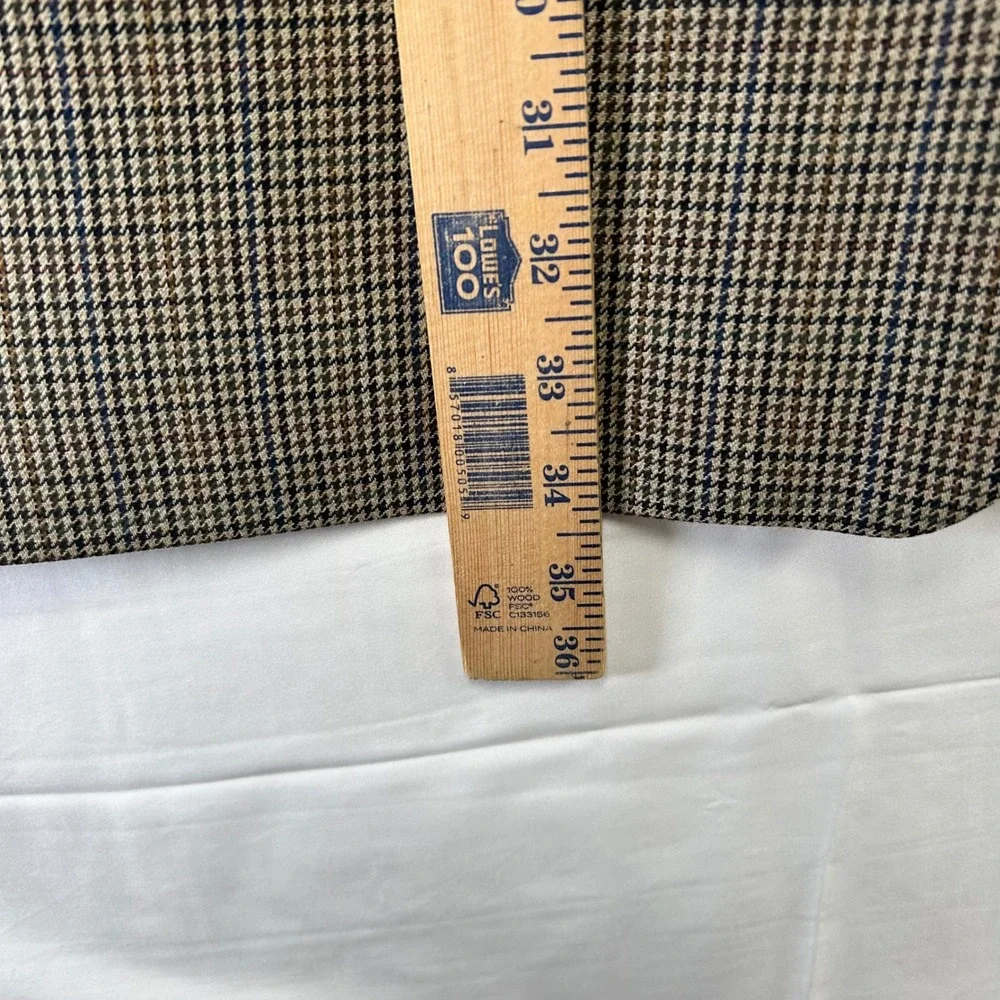 Lauren Ralph‎ Lauren Sport Coat Mens 48L Brown Houndstooth 100% Wool Blazer